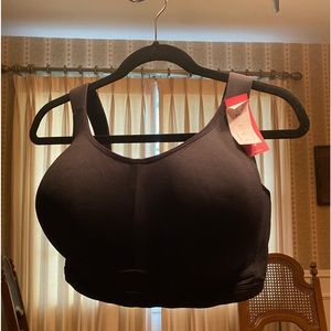 NEW, BLACK CACIQUE UNDERWIRE SPORTS BRA FOR HIGH IMPACT WORKOUTS.